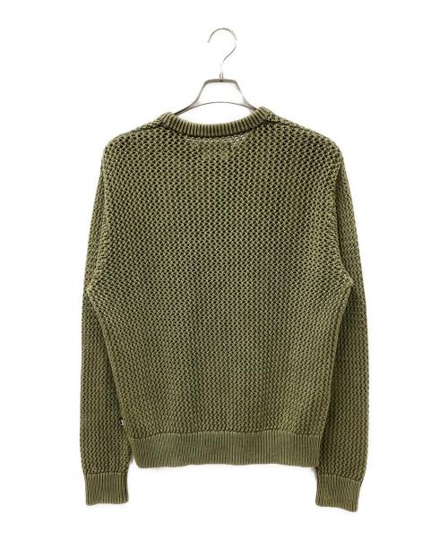 stussy（ステューシー）stussy (ステューシー) 23AW Pigment Dyed Loose Gauge Sweater オリーブ サイズ:Mの古着・服飾アイテム
