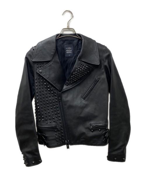 LIMI feu（リミフゥ）LIMI feu (リミフゥ) ブラックスタッズ ダブル レザーライダースジャケット ブラック サイズ:XSの古着・服飾アイテム