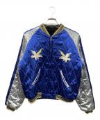 TAYLOR TOYOテイラー トウヨウ）の古着「別珍xサテン刺繍リバーシブルスカジャン」｜ブルー×ブラック