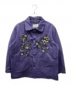 Needles×NOMA t.d.ニードルズ×ノーマティーディー）の古着「D.N. COVERALL - FLORAL / HAND EMB. カバーオール」｜ネイビー