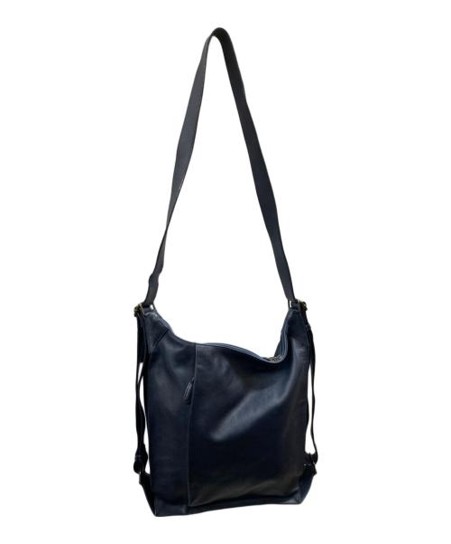 MOTHERHOUSE（マザーハウス）MOTHERHOUSE (マザーハウス) レザー スクエア 2WAYバッグ メッセンジャー ネイビーの古着・服飾アイテム