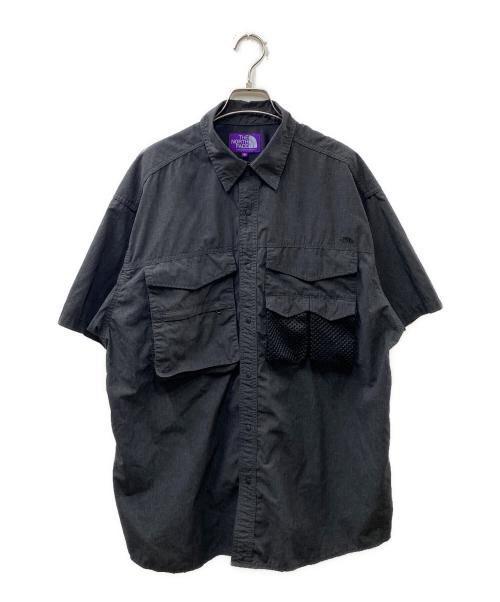 THE NORTHFACE PURPLELABEL（ザ・ノースフェイス パープルレーベル）THE NORTHFACE PURPLELABEL (ザ・ノースフェイス パープルレーベル) Polyester Linen Field H/S Shirt 半袖シャツ ブラック サイズ:Ｍの古着・服飾アイテム