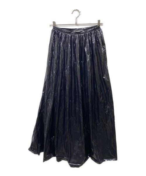 Maison Margiela（メゾンマルジェラ）Maison Margiela (メゾンマルジェラ) コーティングプリーツスカート ブラック サイズ:38の古着・服飾アイテム