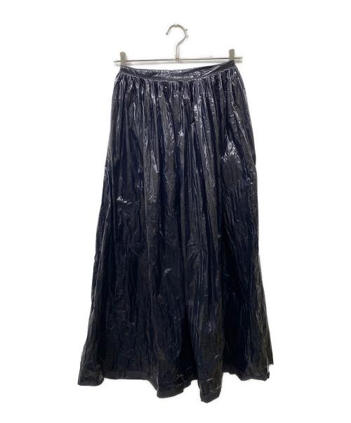 Maison Margiela（メゾンマルジェラ）Maison Margiela (メゾンマルジェラ) コーティングプリーツスカート ブラック サイズ:38の古着・服飾アイテム