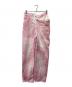 OPEN SESAME CLUB（オープンセサミクラブ）の古着「spray dyeingasymmetry denim デニムパンツ」｜ピンク×ホワイト