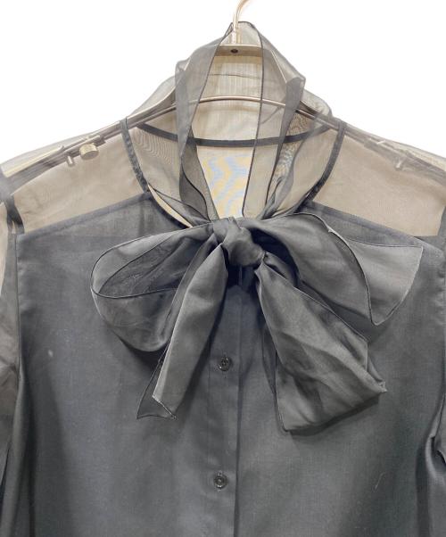 AEWEN MATOPH（イウエン マトフ）AEWEN MATOPH (イウエン マトフ) オーガンジー ボウタイ ブラウス ブラック サイズ:38の古着・服飾アイテム