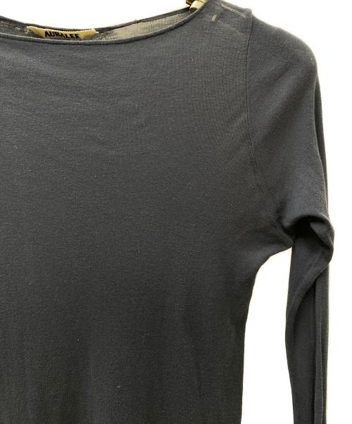 AURALEE（オーラリー）AURALEE (オーラリー) HIGH GAUGE SHEER RIB BOAT NECK ネイビー サイズ:1の古着・服飾アイテム