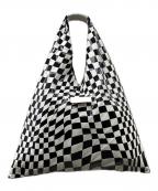 MM6 Maison Margielaエムエムシックスメゾンマルジェラ）の古着「ィストーテッド チェックプリント クラシック Japaneseバッグ」｜ホワイト×ブラック