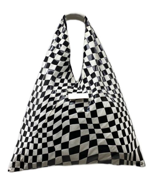 MM6 Maison Margiela（エムエムシックスメゾンマルジェラ）MM6 Maison Margiela (エムエムシックスメゾンマルジェラ) ィストーテッド チェックプリント クラシック Japaneseバッグ ホワイト×ブラック サイズ:OneSizeの古着・服飾アイテム