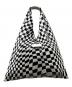 MM6 Maison Margiela（エムエムシックスメゾンマルジェラ）の古着「ィストーテッド チェックプリント クラシック Japaneseバッグ」｜ホワイト×ブラック