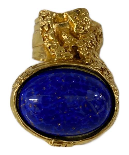 Yves Saint Laurent（イヴサンローラン）Yves Saint Laurent (イヴサンローラン) スカーフリング ゴールド×ブルー サイズ:13号の古着・服飾アイテム