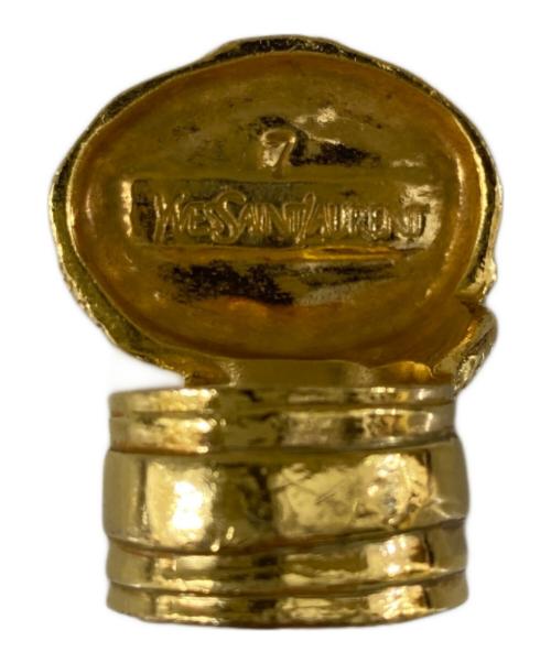 Yves Saint Laurent（イヴサンローラン）Yves Saint Laurent (イヴサンローラン) スカーフリング ゴールド×ブルー サイズ:13号の古着・服飾アイテム