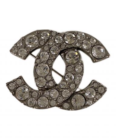 正規品　CHANEL ターンロック　ヴィンテージ　ブローチ シルバー 中古・古着通販】CHANEL (シャネル) ラインストーン ココマーク