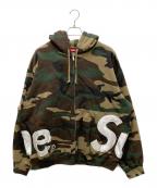 SUPREMEシュプリーム）の古着「25ss Big Logo Zip Up Hooded Sweatshirt」｜グリーン×ブラウン