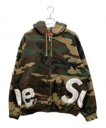 SUPREME（シュプリーム）の古着「25ss Big Logo Zip Up Hooded Sweatshirt」｜グリーン×ブラウン