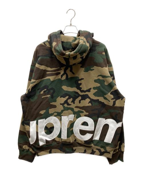 SUPREME（シュプリーム）Supreme (シュプリーム) 25ss Big Logo Zip Up Hooded Sweatshirt グリーン×ブラウン サイズ:XLの古着・服飾アイテム