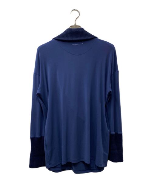MM6 Maison Margiela（エムエムシックスメゾンマルジェラ）MM6 Maison Margiela (エムエムシックスメゾンマルジェラ) リブカラーカーディガン ネイビー サイズ:Mの古着・服飾アイテム