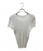 PLEATS PLEASEプリーツプリーズ）の古着「プリーツ半袖カットソー」｜ホワイト