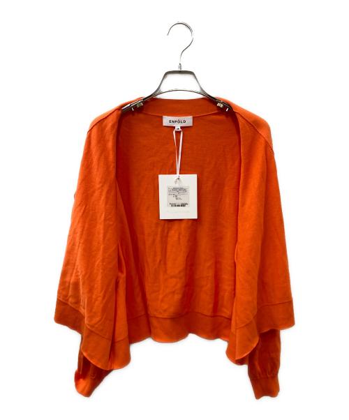 ENFOLD（エンフォルド）ENFOLD (エンフォルド) WAVE DRAPE CARDIGAN カーディガン オレンジ サイズ:38 未使用品の古着・服飾アイテム