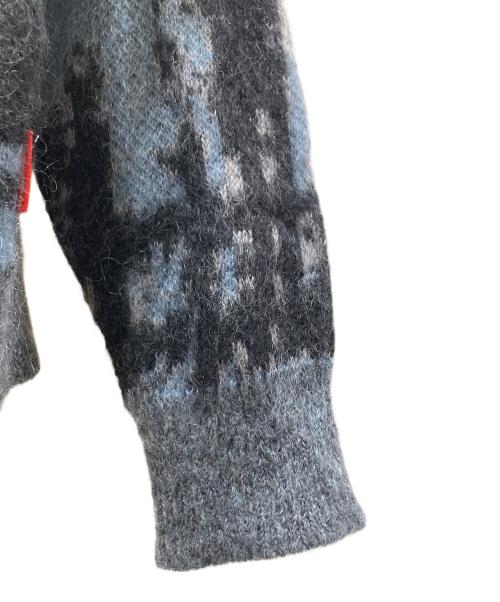 DIESEL（ディーゼル）DIESEL (ディーゼル) M-RODI モヘアニットカーディガン ブルー×ブラック サイズ:SIZE Lの古着・服飾アイテム