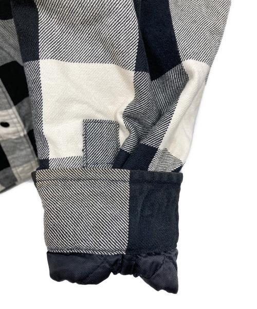 Acne studios（アクネ ストゥディオズ）ACNE STUDIOS (アクネ ストゥディオズ) 23AWフェイスパッチ中綿チェックシャツジャケット ホワイト×ブラック サイズ:Lの古着・服飾アイテム
