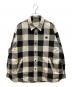 ACNE STUDIOS（アクネ ストゥディオズ）の古着「23AWフェイスパッチ中綿チェックシャツジャケット」｜ホワイト×ブラック