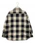 ACNE STUDIOS (アクネ ストゥディオズ) 23AWフェイスパッチ中綿チェックシャツジャケット ホワイト×ブラック サイズ:L：14000円