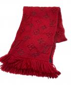 LOUIS VUITTONルイ ヴィトン）の古着「エシャルプ・ロゴマニア ウールシルク モノグラムマフラー」｜レッド