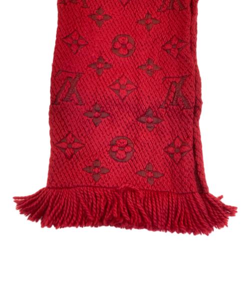 LOUIS VUITTON（ルイ ヴィトン）LOUIS VUITTON (ルイ ヴィトン) エシャルプ・ロゴマニア ウールシルク モノグラムマフラー レッドの古着・服飾アイテム