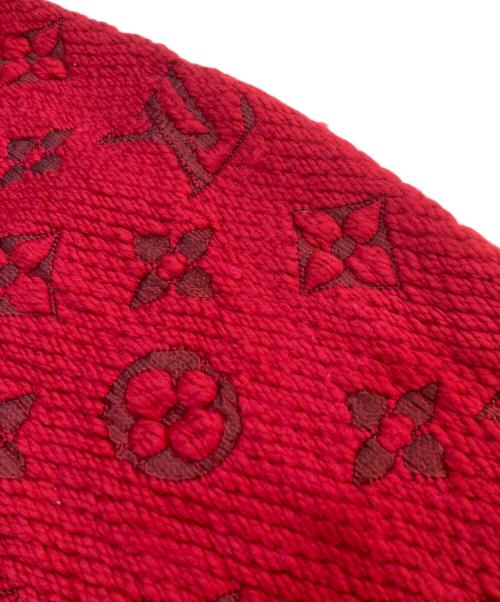 LOUIS VUITTON（ルイ ヴィトン）LOUIS VUITTON (ルイ ヴィトン) エシャルプ・ロゴマニア ウールシルク モノグラムマフラー レッドの古着・服飾アイテム