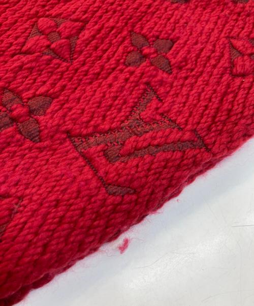 LOUIS VUITTON（ルイ ヴィトン）LOUIS VUITTON (ルイ ヴィトン) エシャルプ・ロゴマニア ウールシルク モノグラムマフラー レッドの古着・服飾アイテム