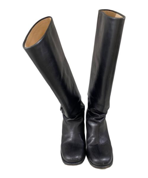 CHANEL（シャネル）CHANEL (シャネル) ココマーク チャンキーヒールレザーロングブーツ ブラック サイズ:39Cの古着・服飾アイテム
