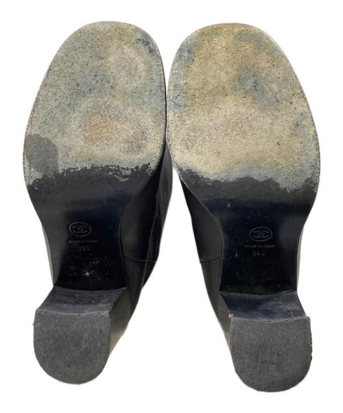 CHANEL（シャネル）CHANEL (シャネル) ココマーク チャンキーヒールレザーロングブーツ ブラック サイズ:39Cの古着・服飾アイテム