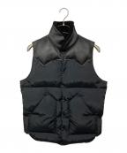 RockyMountainFeatherBedロッキーマウンテンフェザーベッド）の古着「CHRISTY VEST レザーヨークダウンベスト」｜ブラック
