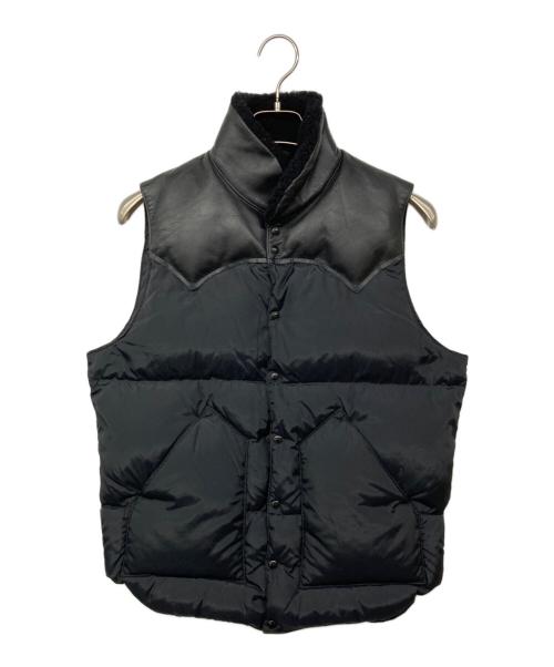RockyMountainFeatherBed（ロッキーマウンテンフェザーベッド）RockyMountainFeatherBed (ロッキーマウンテンフェザーベッド) CHRISTY VEST レザーヨークダウンベスト ブラック サイズ:38の古着・服飾アイテム