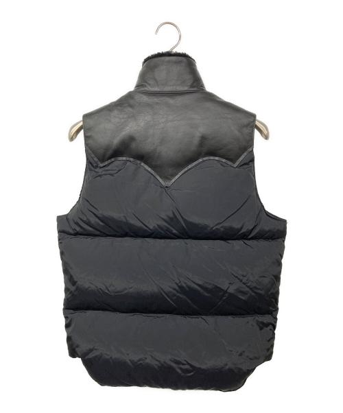 RockyMountainFeatherBed（ロッキーマウンテンフェザーベッド）RockyMountainFeatherBed (ロッキーマウンテンフェザーベッド) CHRISTY VEST レザーヨークダウンベスト ブラック サイズ:38の古着・服飾アイテム