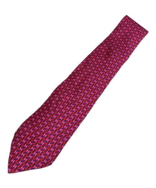 HERMES（エルメス）HERMES (エルメス) Hロゴネクタイ ピンク サイズ:表記無しの古着・服飾アイテム