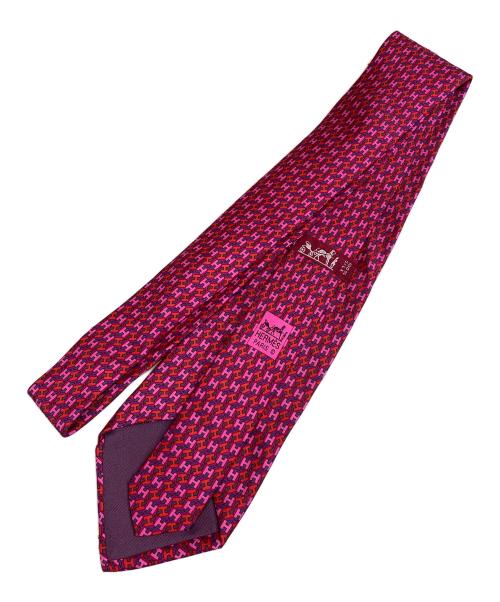 HERMES（エルメス）HERMES (エルメス) Hロゴネクタイ ピンク サイズ:表記無しの古着・服飾アイテム