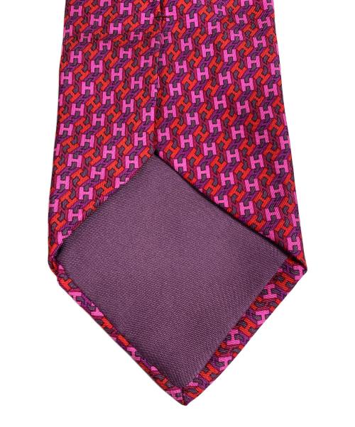 HERMES（エルメス）HERMES (エルメス) Hロゴネクタイ ピンク サイズ:表記無しの古着・服飾アイテム