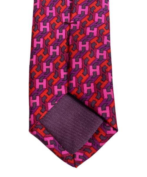HERMES（エルメス）HERMES (エルメス) Hロゴネクタイ ピンク サイズ:表記無しの古着・服飾アイテム