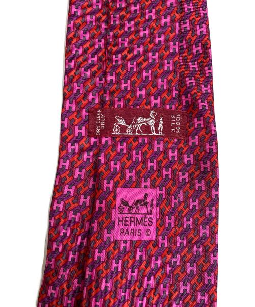 HERMES（エルメス）HERMES (エルメス) Hロゴネクタイ ピンク サイズ:表記無しの古着・服飾アイテム