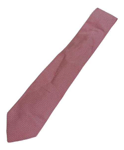 HERMES（エルメス）HERMES (エルメス) 総柄ネクタイ レッド×ホワイト サイズ:表記無しの古着・服飾アイテム