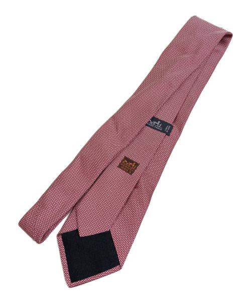 HERMES（エルメス）HERMES (エルメス) 総柄ネクタイ レッド×ホワイト サイズ:表記無しの古着・服飾アイテム