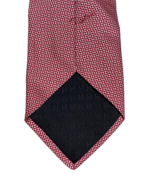 HERMES（エルメス）HERMES (エルメス) 総柄ネクタイ レッド×ホワイト サイズ:表記無しの古着・服飾アイテム