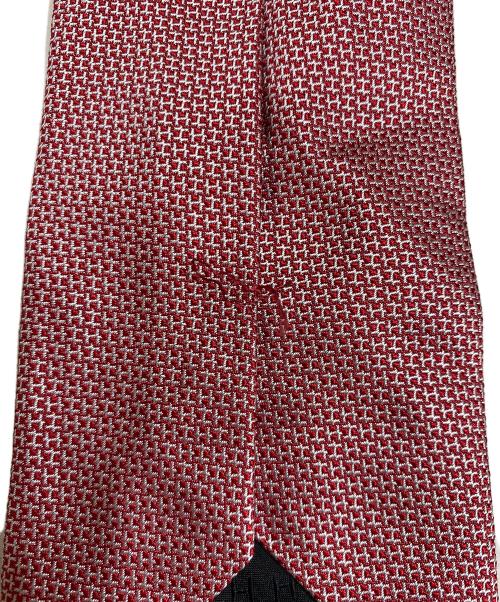 HERMES（エルメス）HERMES (エルメス) 総柄ネクタイ レッド×ホワイト サイズ:表記無しの古着・服飾アイテム