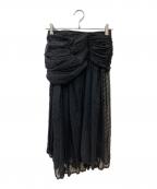 COMME des GARCONSコムデギャルソン）の古着「ポリドット刺繍シフォンスカート」｜ブラック