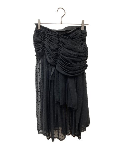 COMME des GARCONS（コムデギャルソン）COMME des GARCONS (コムデギャルソン) ポリドット刺繍シフォンスカート ブラック サイズ:Sの古着・服飾アイテム