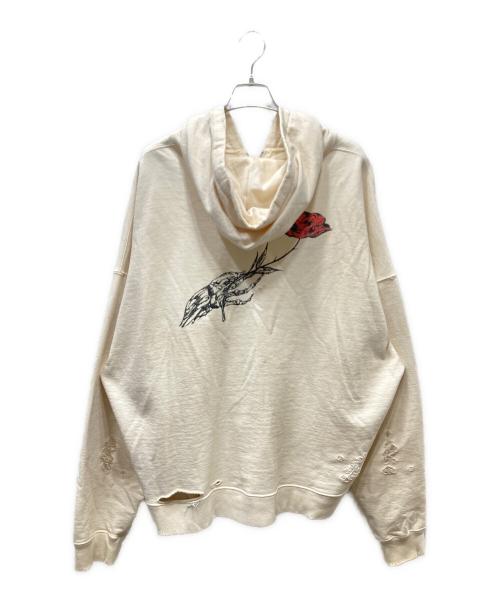 KAMIYA（カミヤ）KAMIYA (カミヤ) BORO COTTON KNIT PULLOVER パーカー アイボリー サイズ:Ｌの古着・服飾アイテム