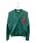 AMI Alexandre Mattiussiアミアレクサンドルマテュッシ）の古着「ハートロゴコットンウールカーディガン」｜グリーン