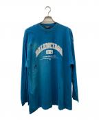 BALENCIAGAバレンシアガ）の古着「ヴィンテージクラッシュ加工 ロングスリーブ Tシャツ」｜グリーン